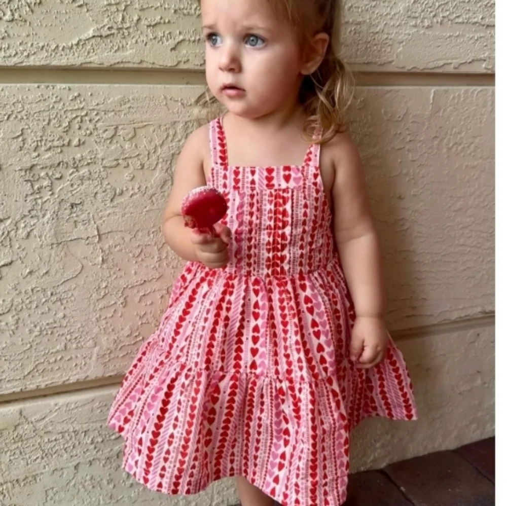 Cat & Jack Infant & Toddler Girls Pink & Red Hearts Tank Dress